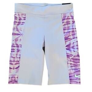 Nike Girls' Trophy Dri-FIT Bike Shorts - Size Large, Purple Tie-Dye (NWT)